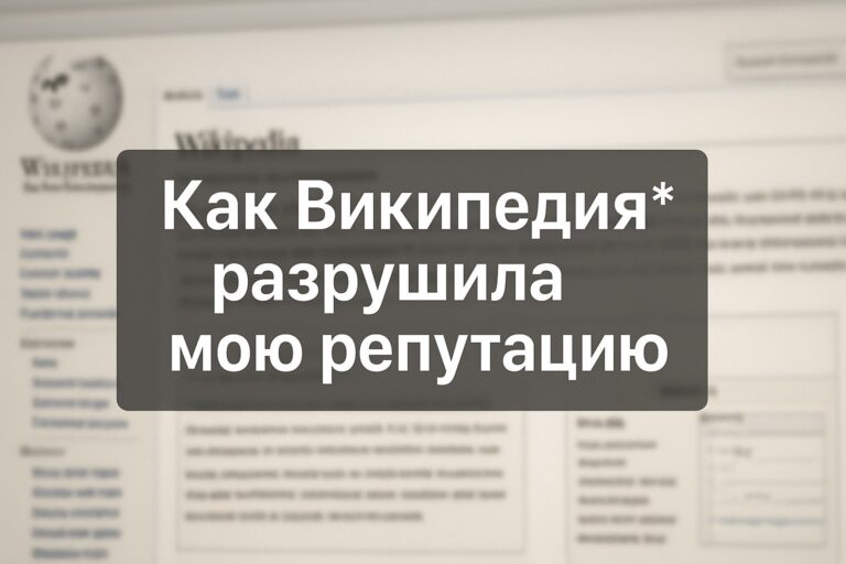 Как Википедия* разрушила мою репутацию
